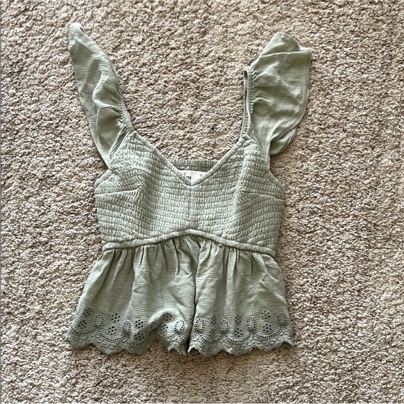 Hollister Tops - Hollister Sage Green Smocked Blouse